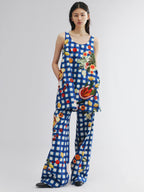 Picnic scene graphic tank dress