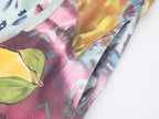 Oil painting floral fruit graphic tee dress