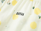 Yellow floral print drawstring pants
