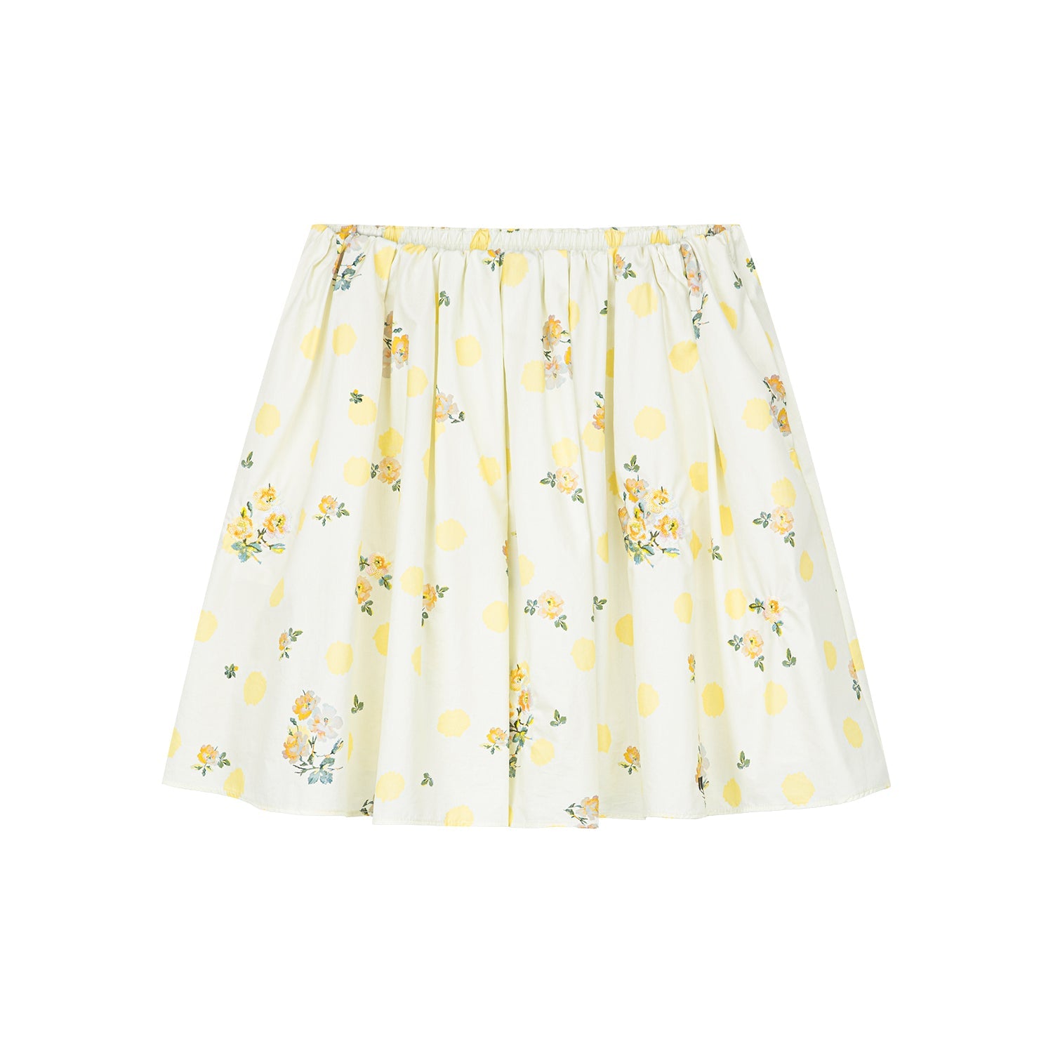 Yellow floral print skirt