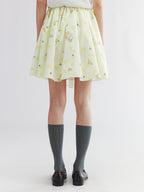 Yellow floral print skirt