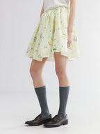 Yellow floral print skirt