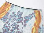 Oil painting floral fruit graphic tee skirt