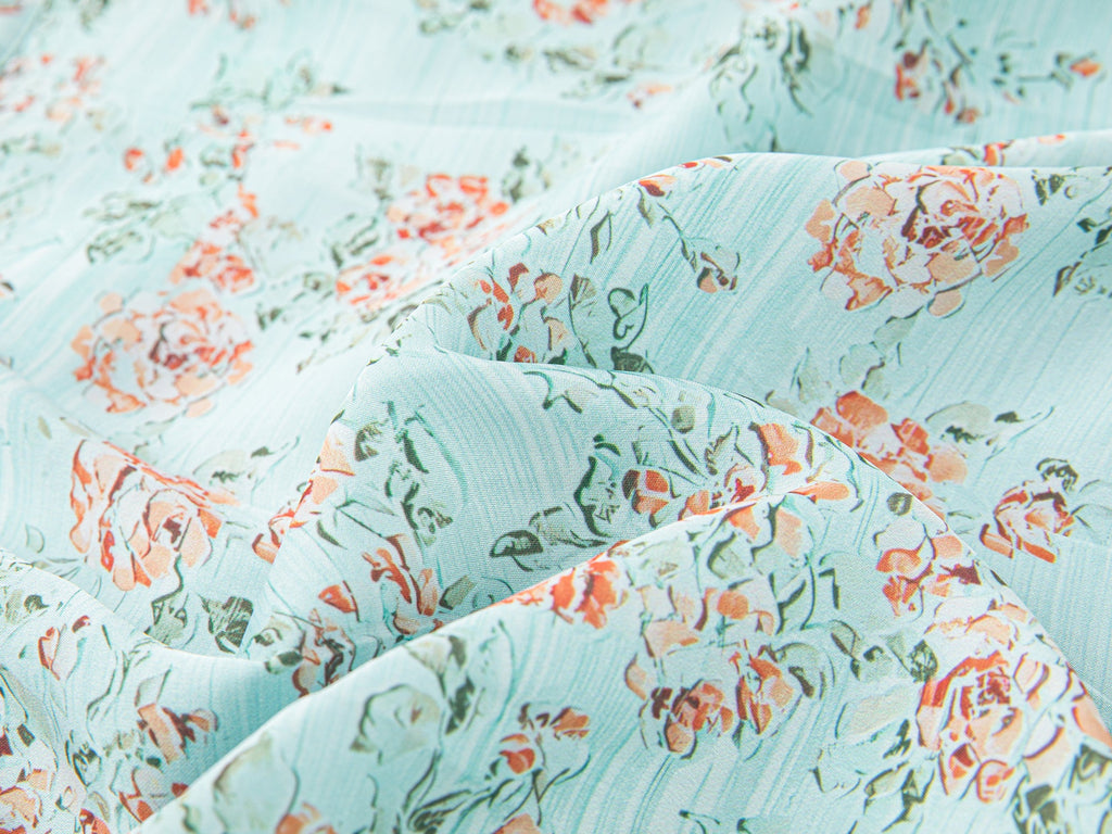 Oil-painted floral crinkle cami