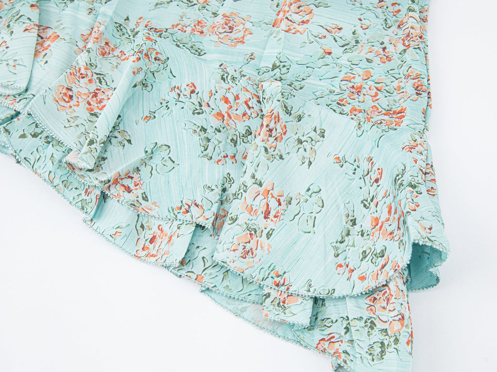 Oil-painted floral crinkle cami
