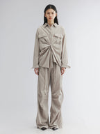 Corduroy knotted utility shirt