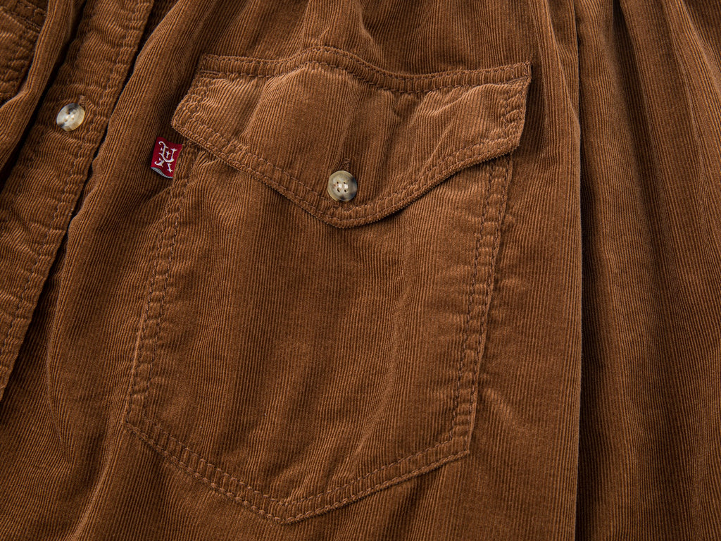 Off-shoulder utility shirt