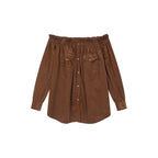 Off-shoulder utility shirt