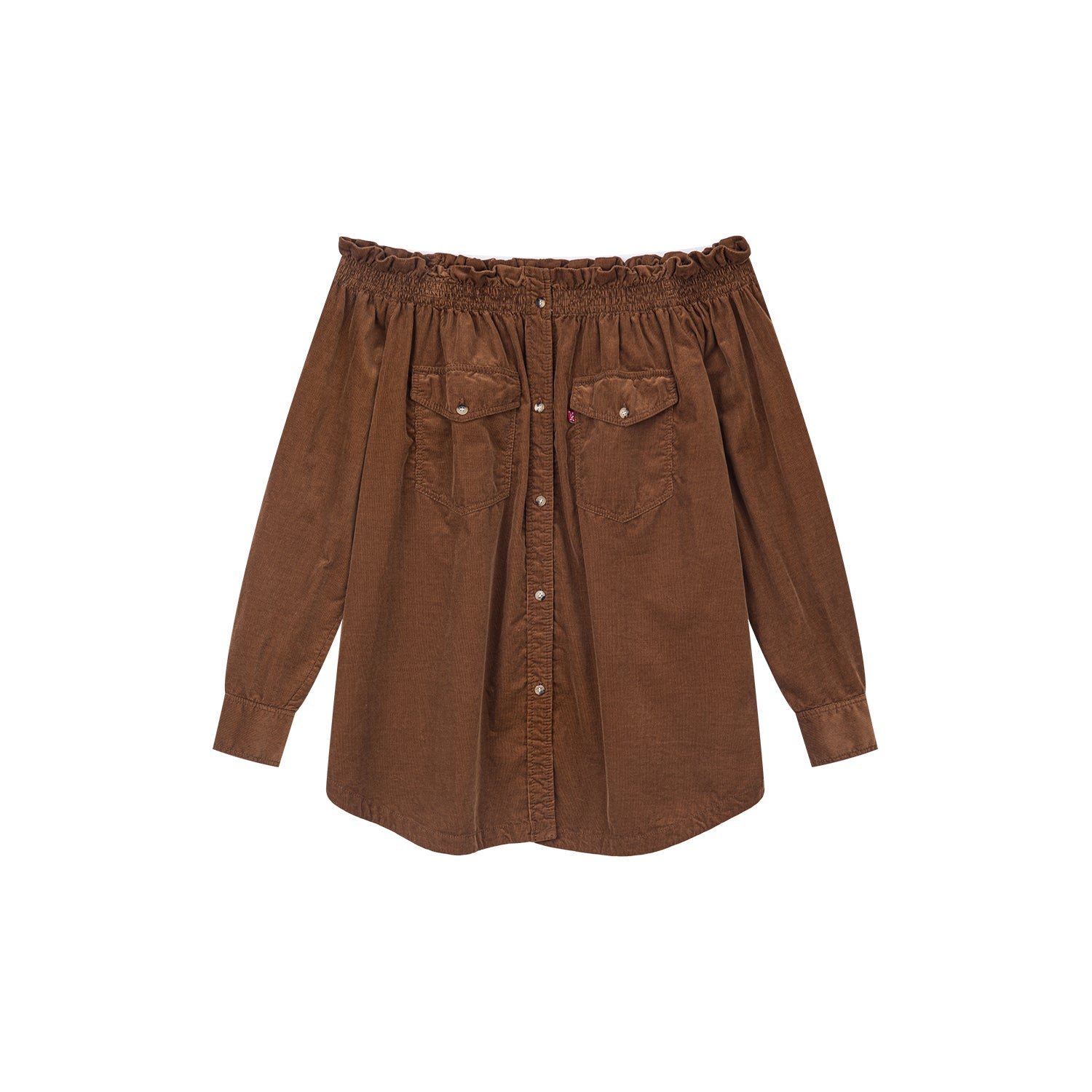 Off-shoulder utility shirt