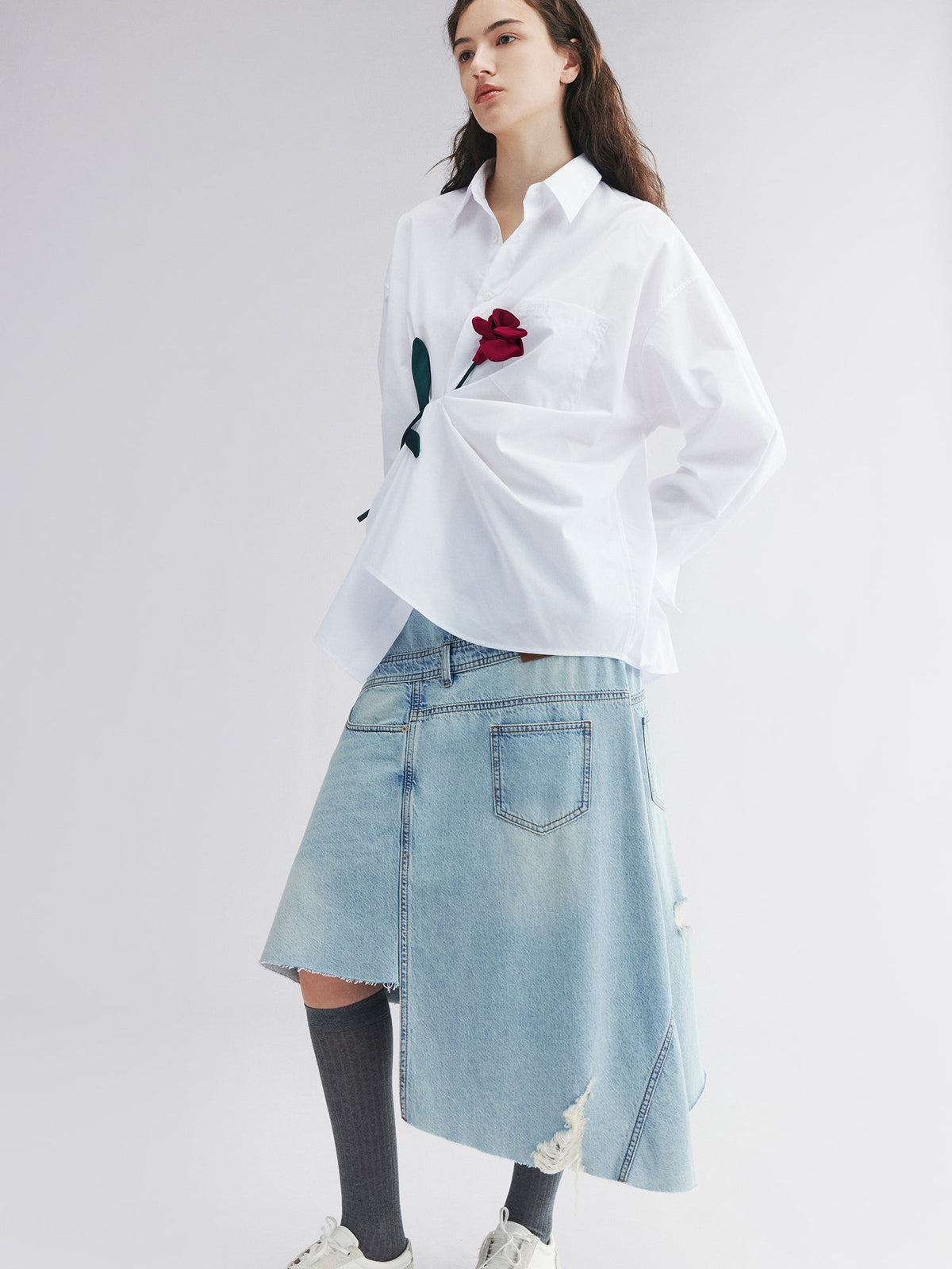 Rose patch shirt