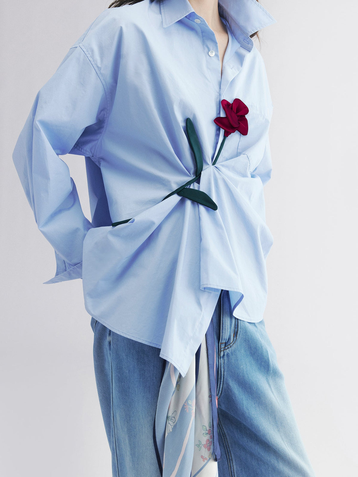 Rose patch shirt