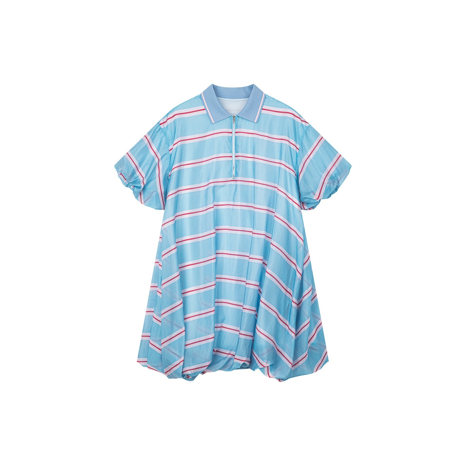 Striped polo puff-hem dress