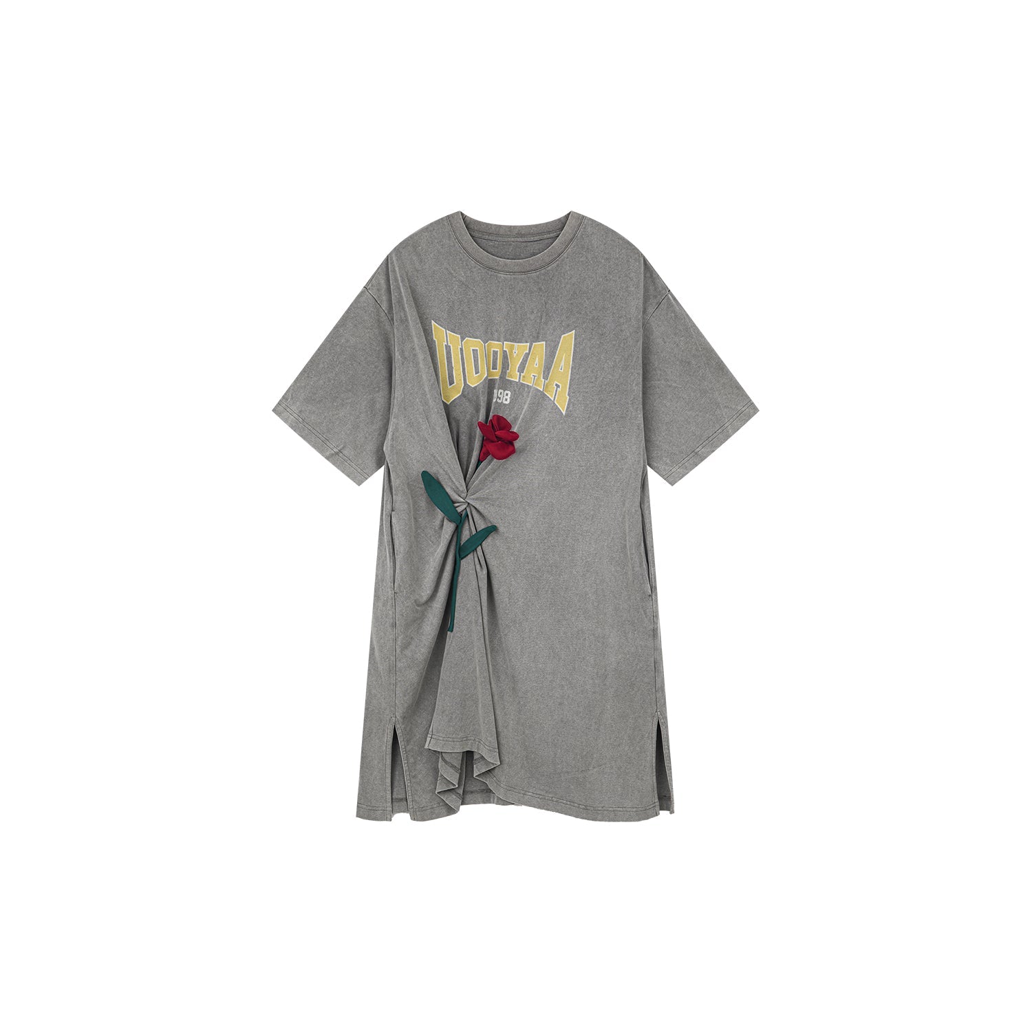 Rose patch t-shirt dress