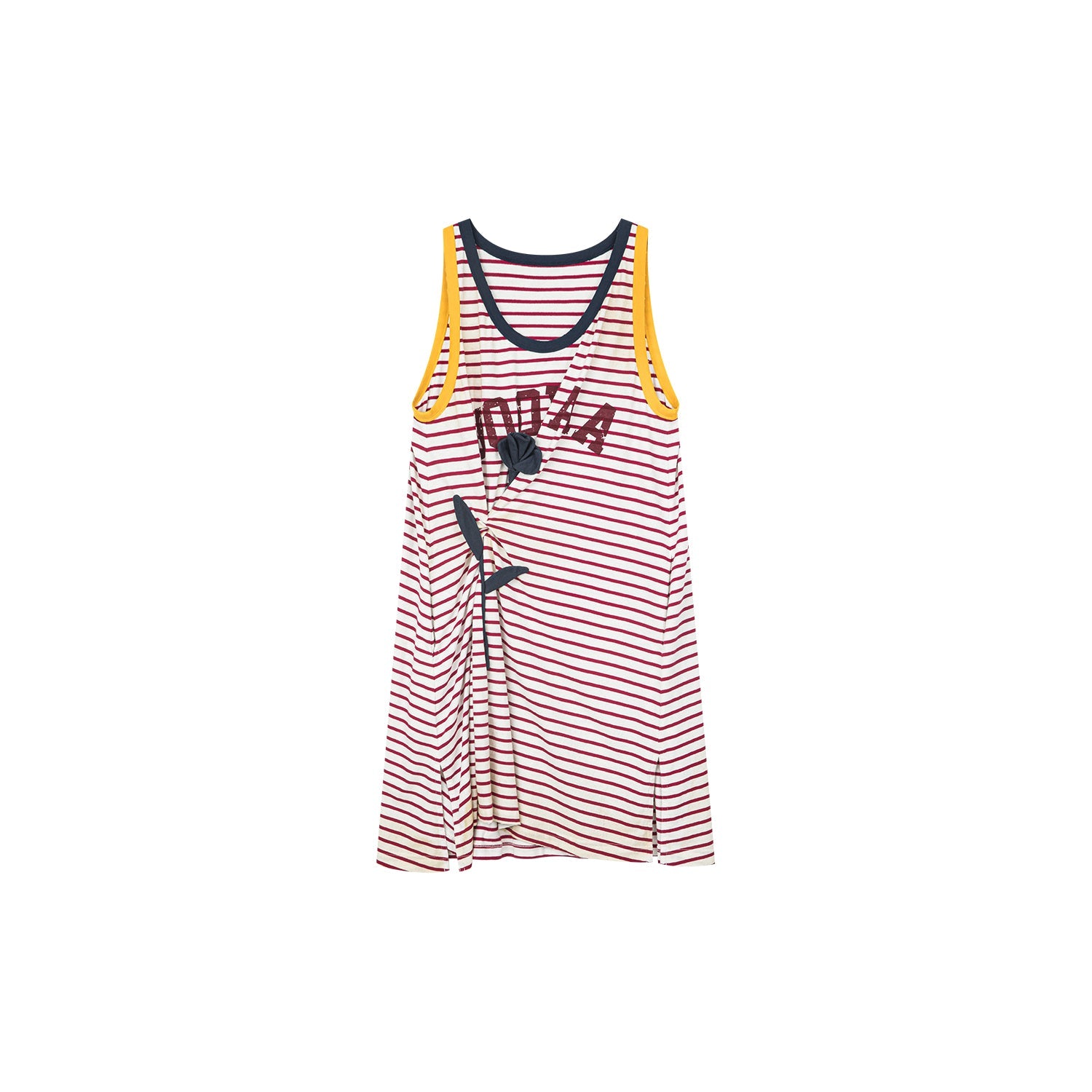 Rose patch striped tank dress