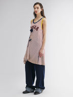 Rose patch striped tank dress