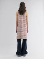 Rose patch striped tank dress