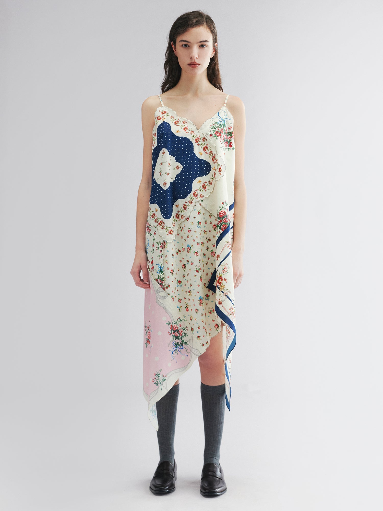 Patchwork scarf cami dress