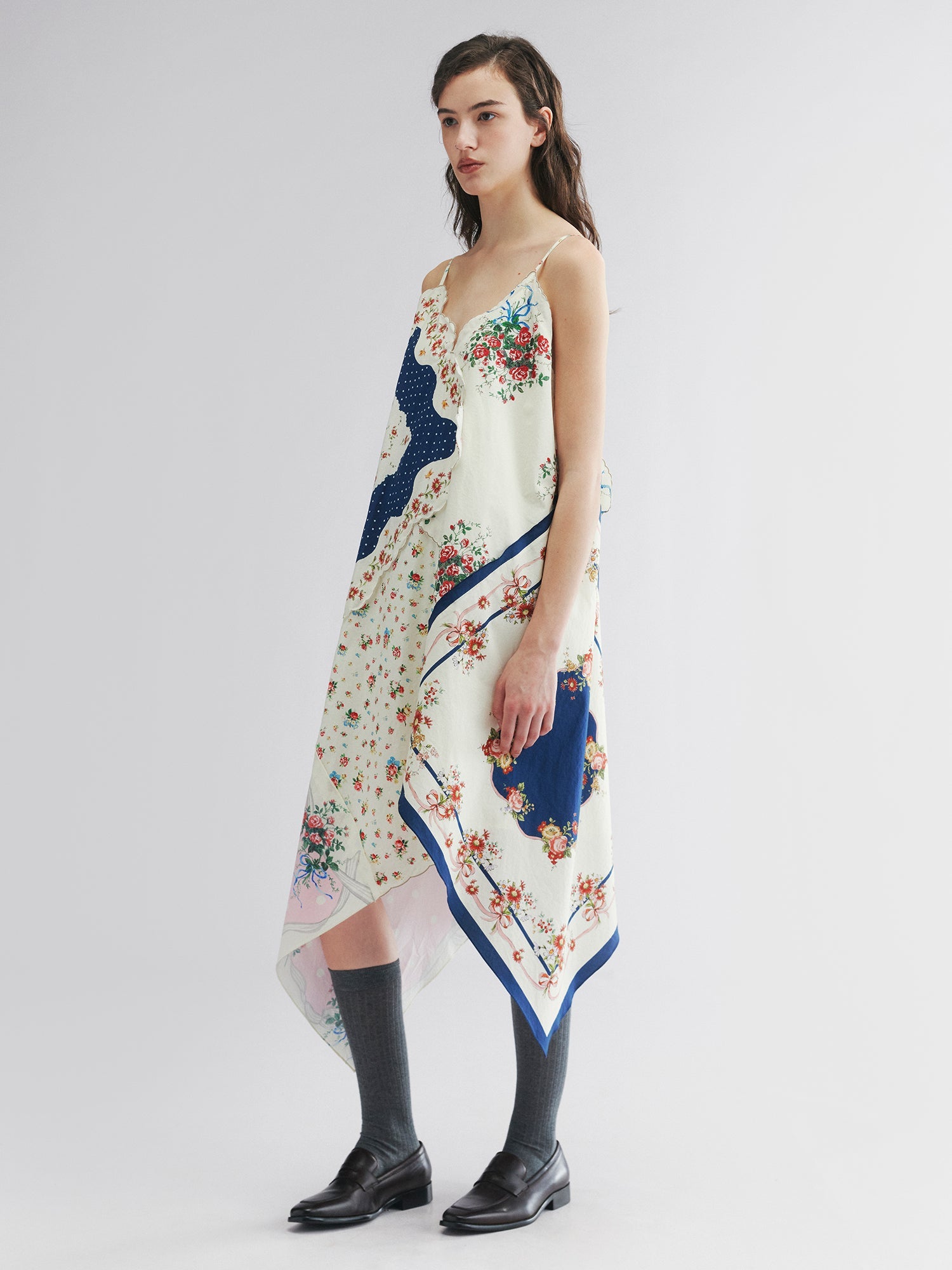 Patchwork scarf cami dress