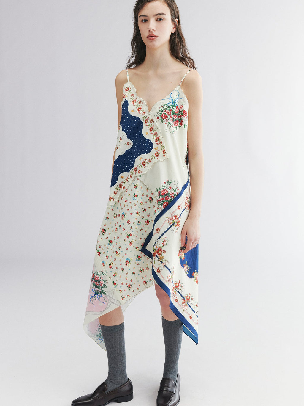 Patchwork scarf cami dress