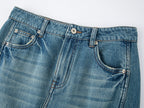 Twisted denim mermaid skirt