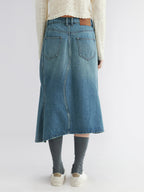 Twisted denim mermaid skirt
