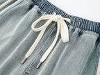 Knit denim joggers