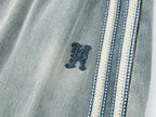 Knit denim joggers