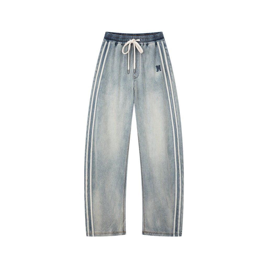 Knit denim joggers