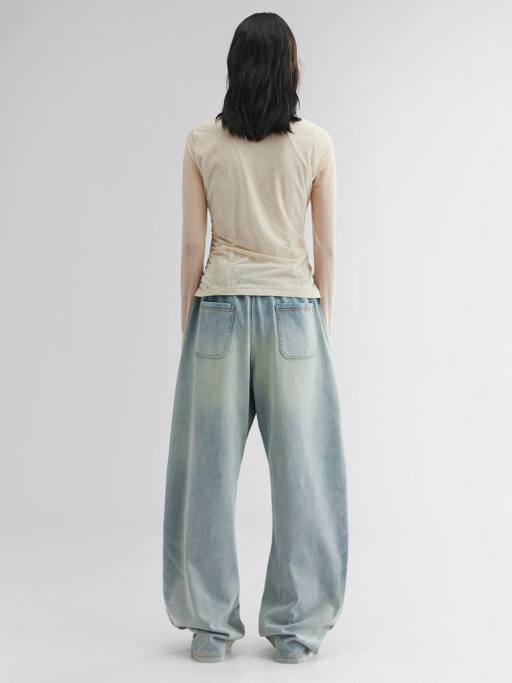 Knit denim joggers