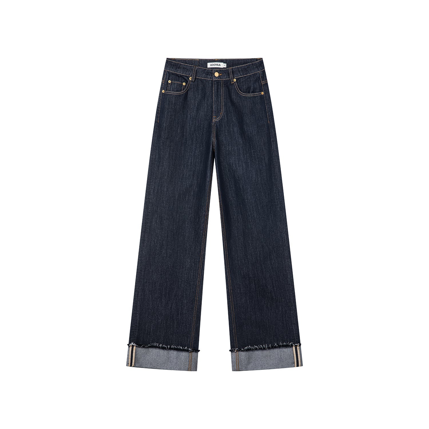 Metallic-threaded denim