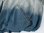 Gradient wash bubble denim jacket