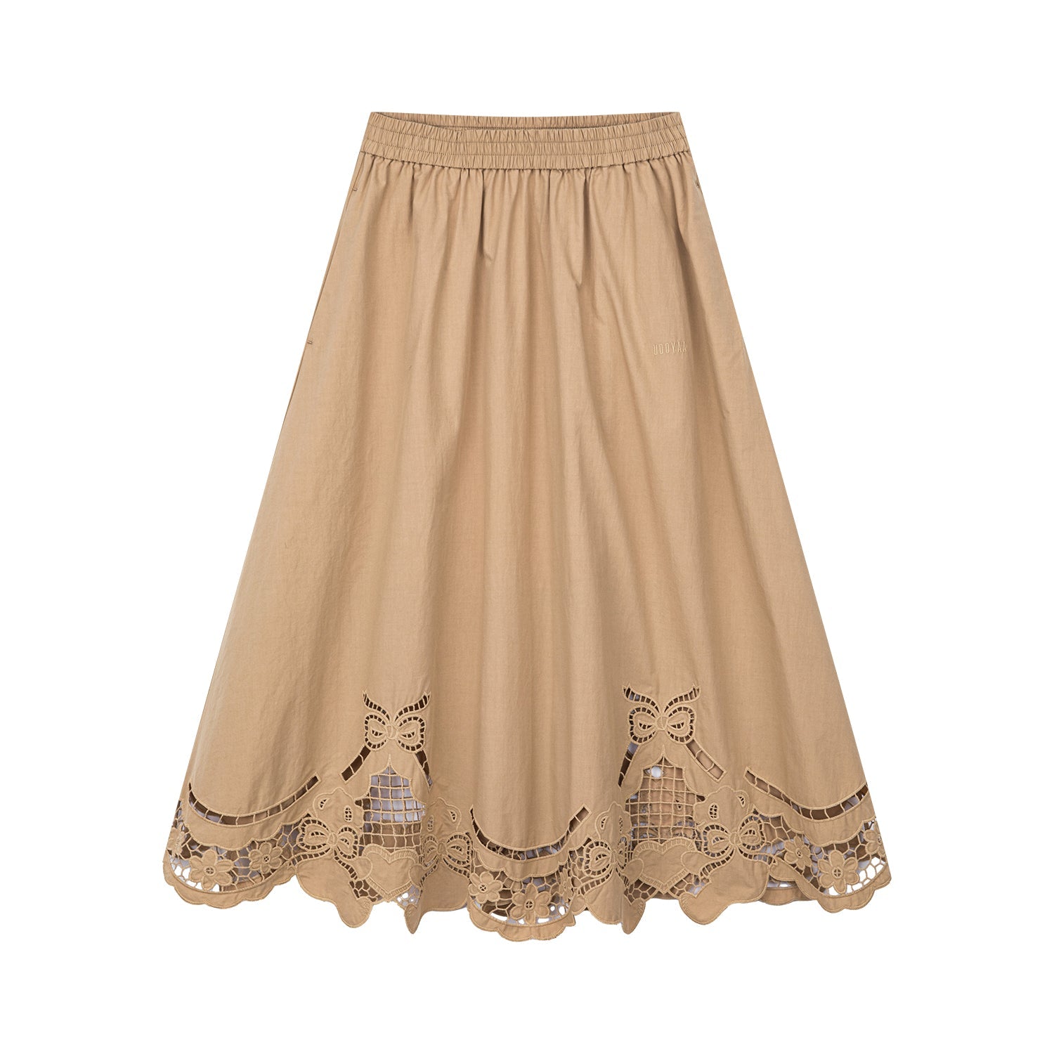 Embroidered skirt with angel bear motif