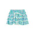 Watercolor floral tiered skirt