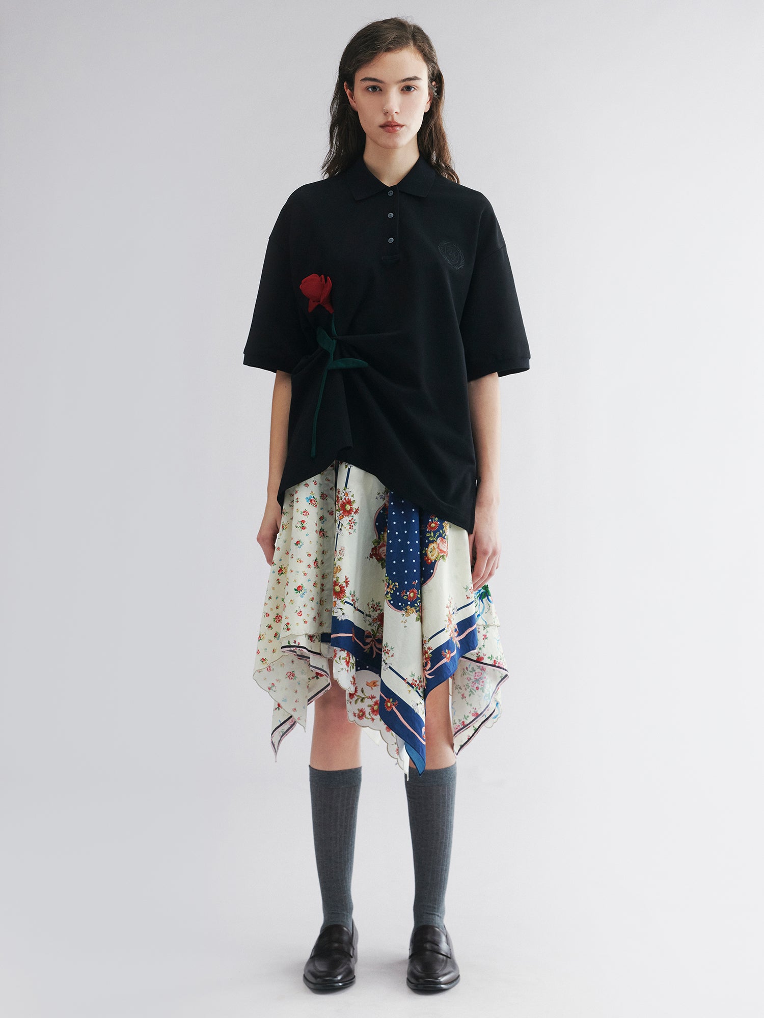 Patchwork scarf skirt