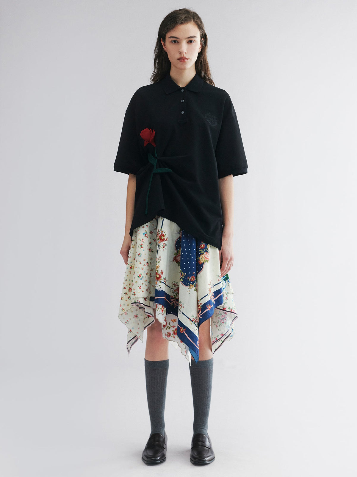 Patchwork scarf skirt