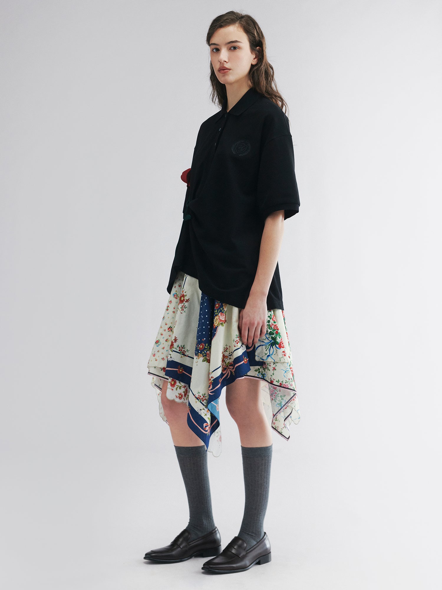 Patchwork scarf skirt