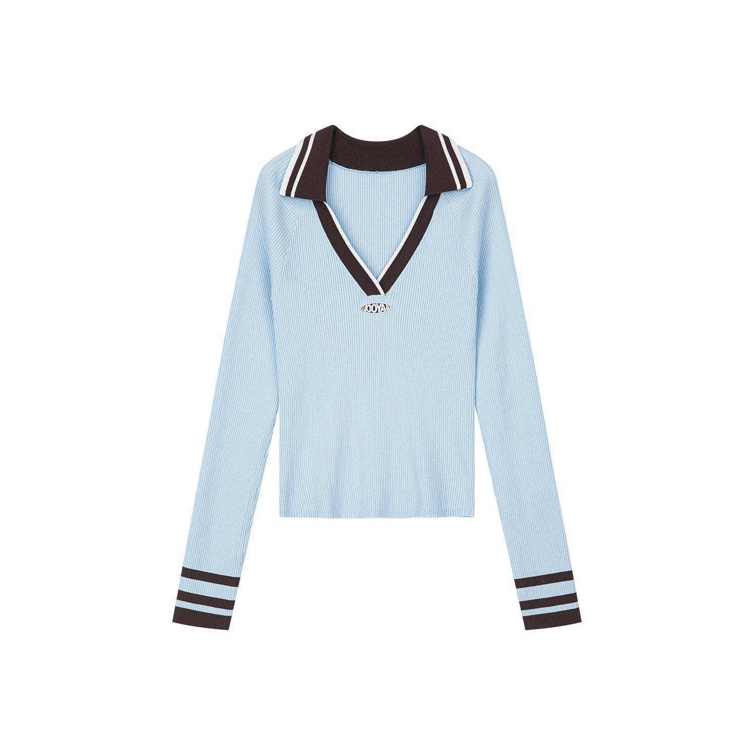 Pullover knit with polo collar