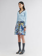 Pullover knit with polo collar