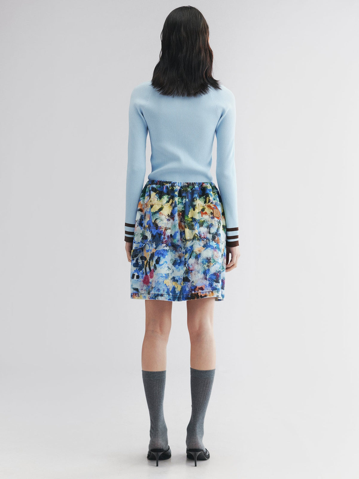 Pullover knit with polo collar