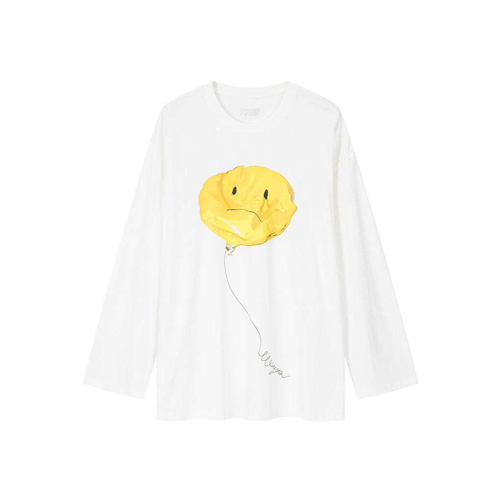 Long sleeve tee with deflated balloon print