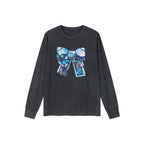 Patchwork bow long sleeve tee