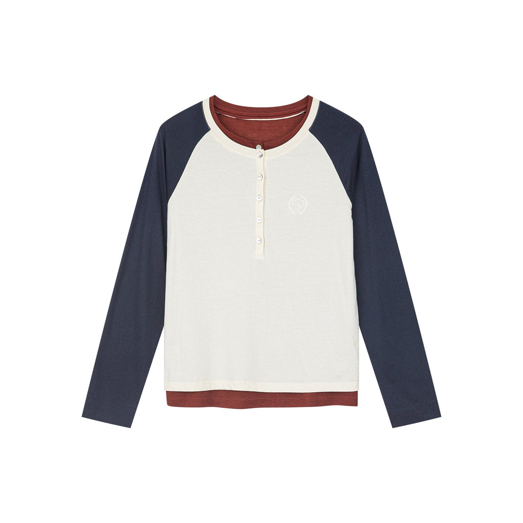Two-in-one henley tee