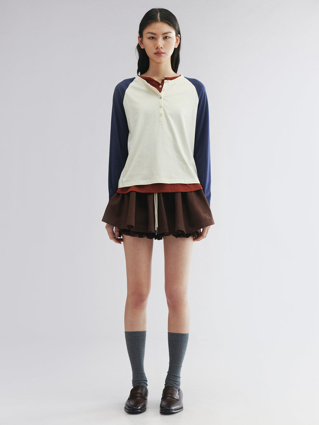 Two-in-one henley tee