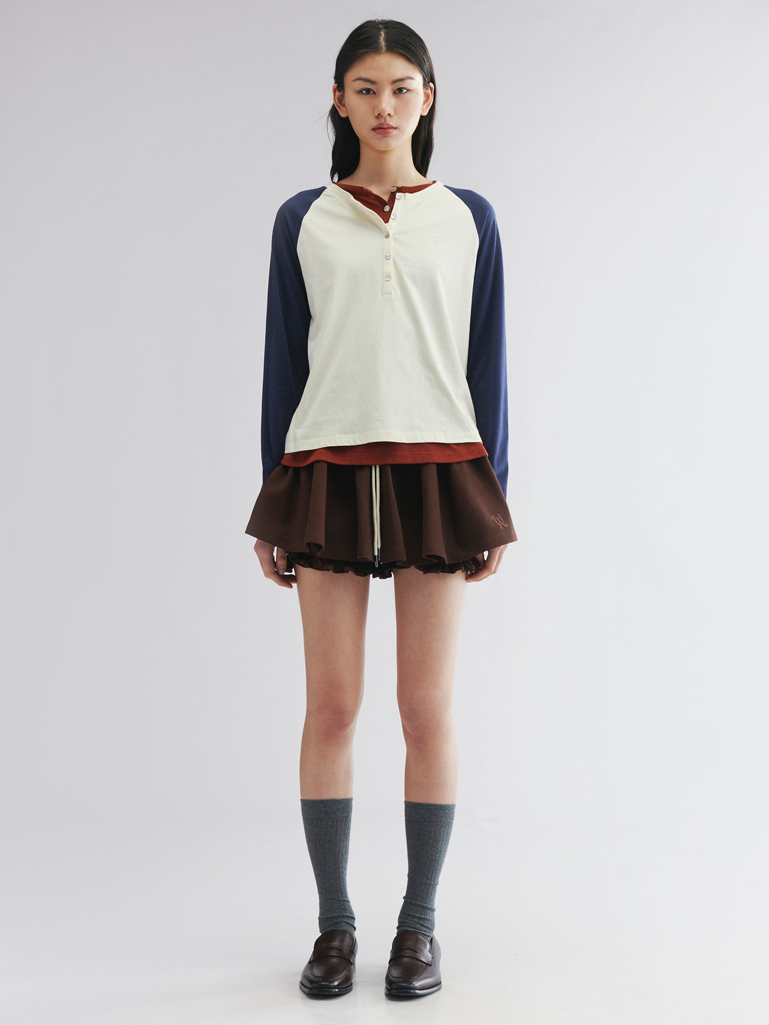 Two-in-one henley tee