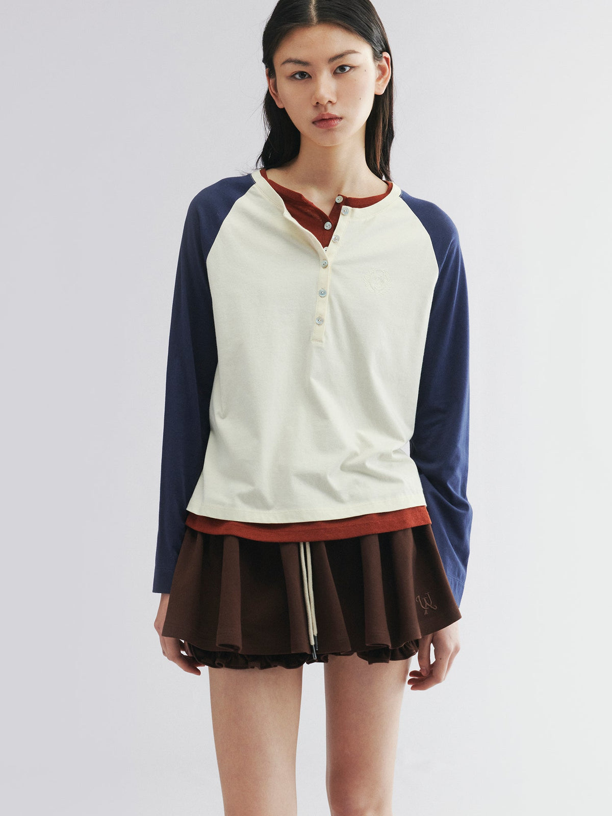 Two-in-one henley tee