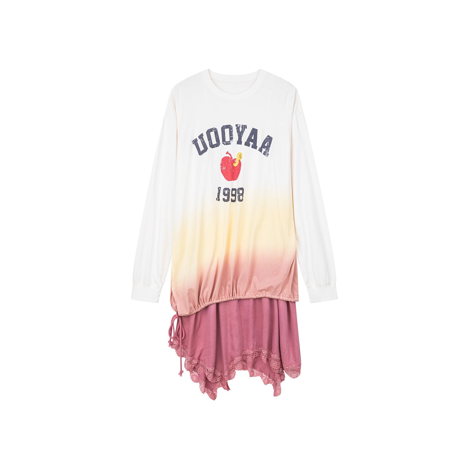 Dip-dye layered t-shirt dress