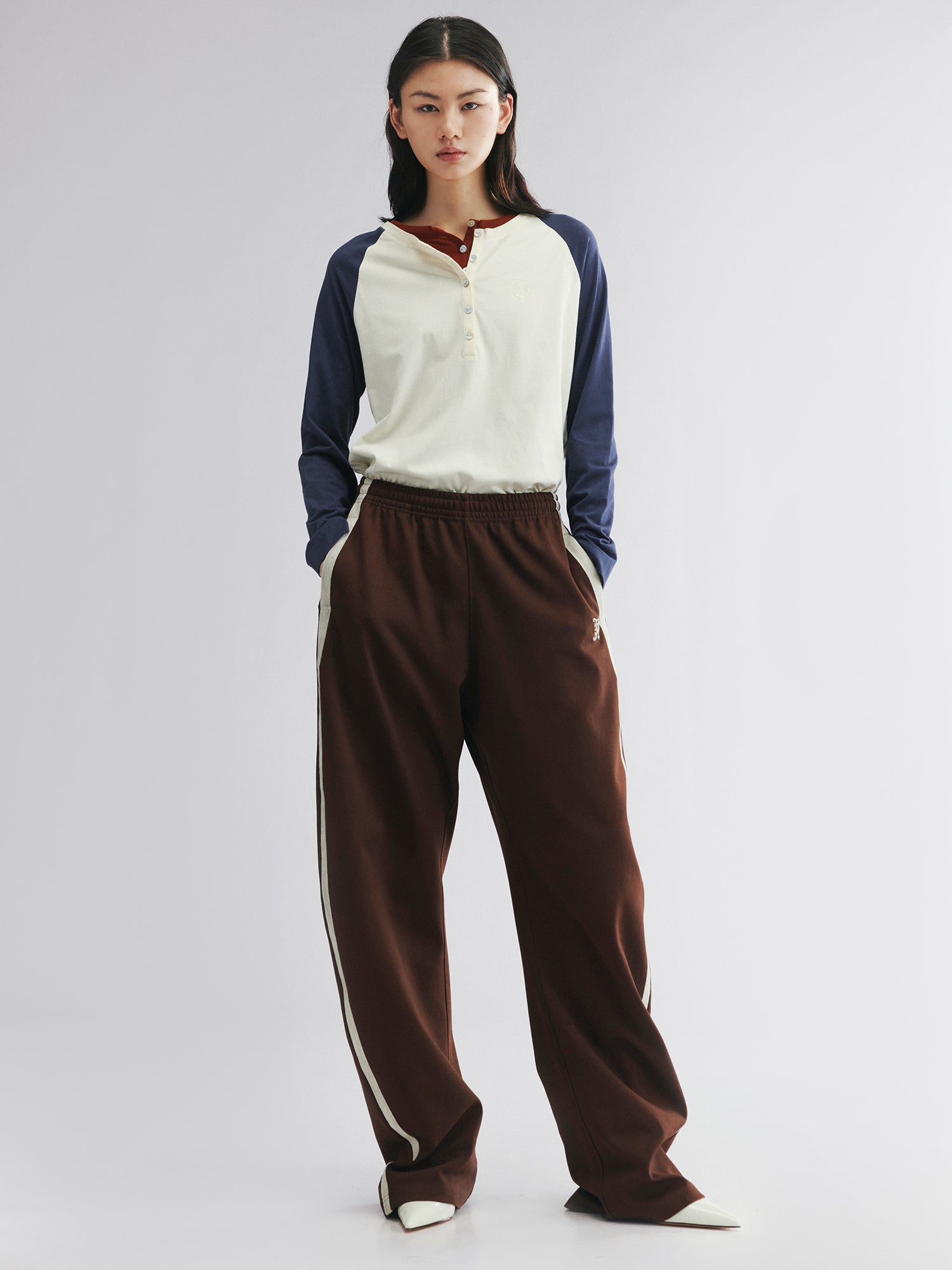 Retro curved sweatpants
