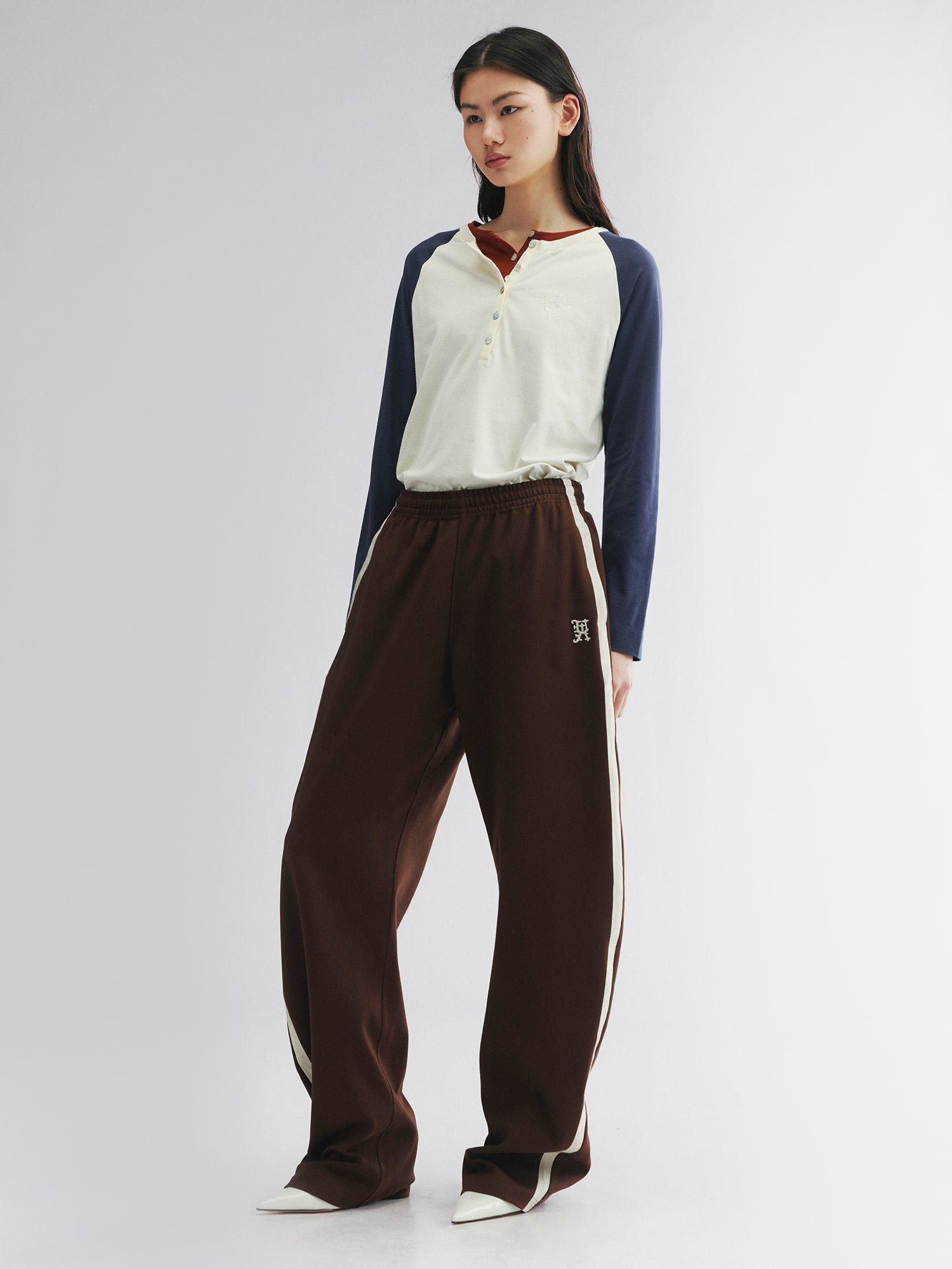 Retro curved sweatpants