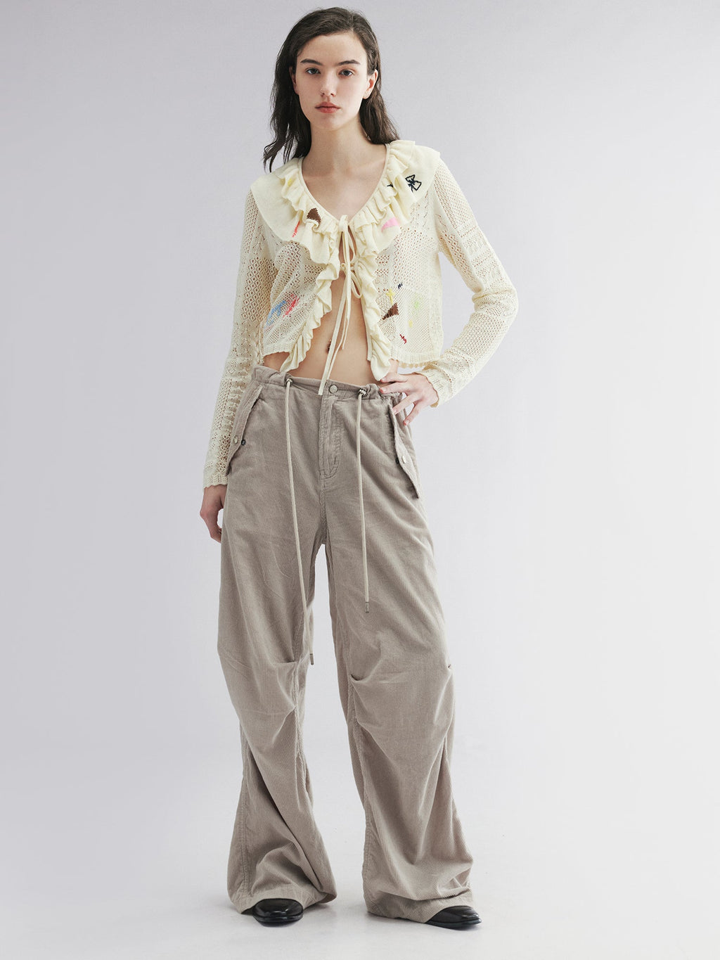 Corduroy parachute pants