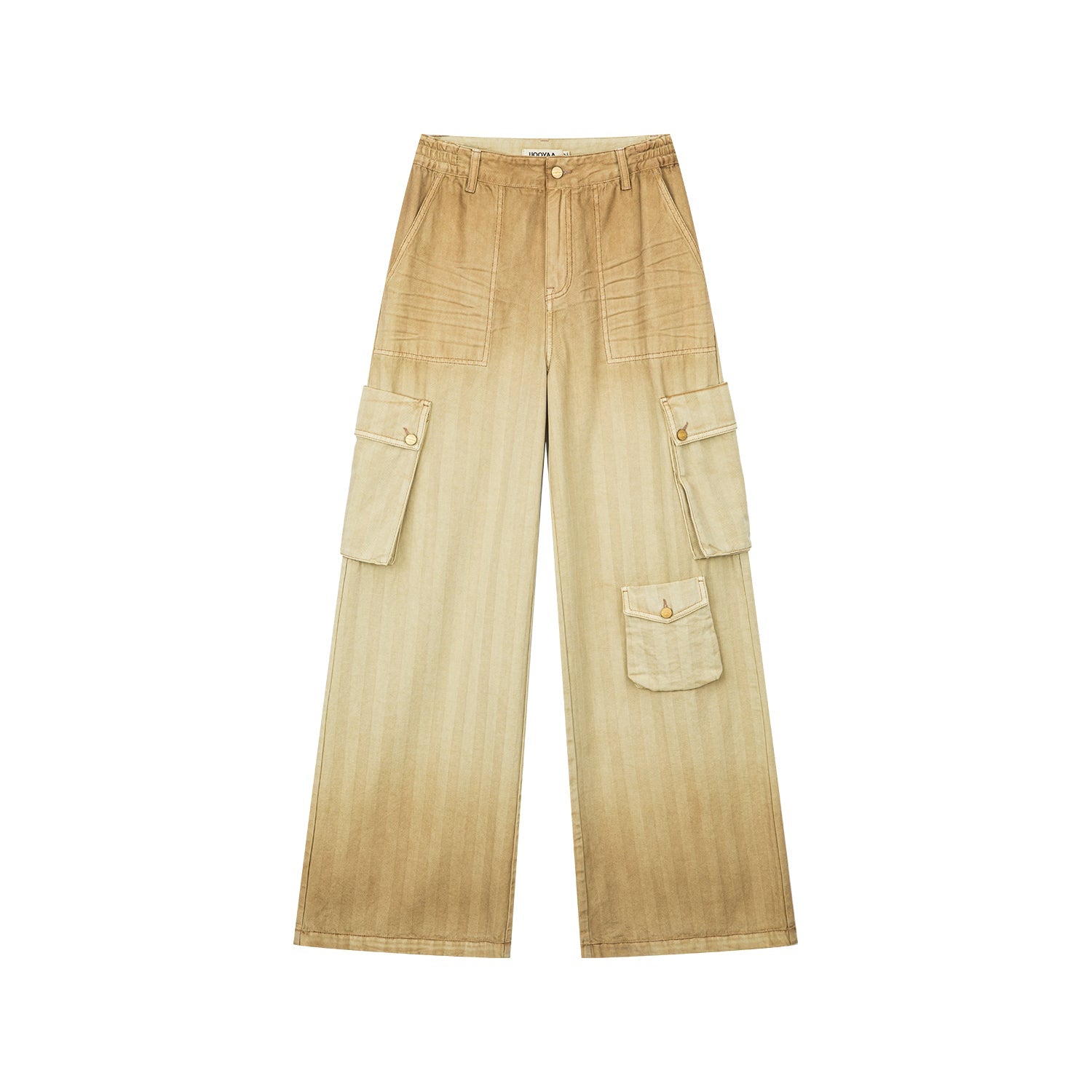 Gradient cargo pants with multiple pockets